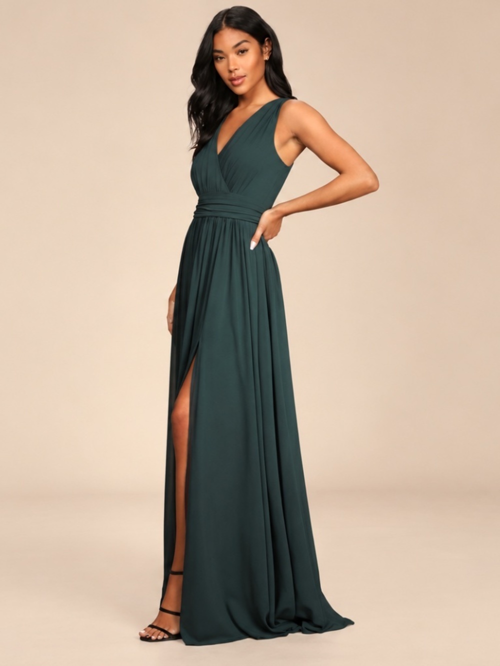 LULUS Elegant Prom Wedding Bridesmaid Flowy Romantic Sexy Maxi Dress